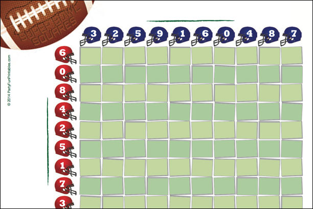 Free Printable Super Bowl Squares 100 Grid For Your NFL Pool