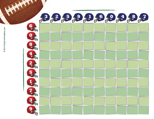 Free Printable Super Bowl Squares With Numbers